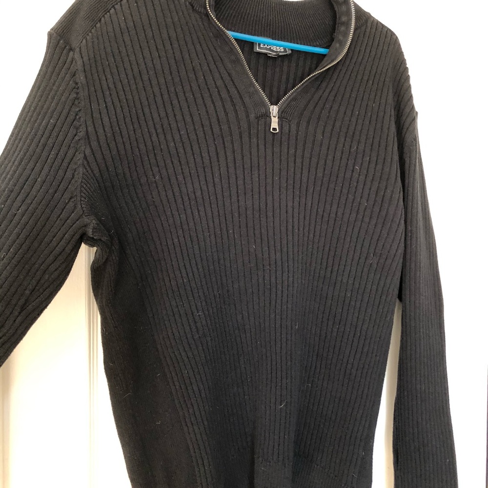 Express Men’s black 1/4 zip sweater
